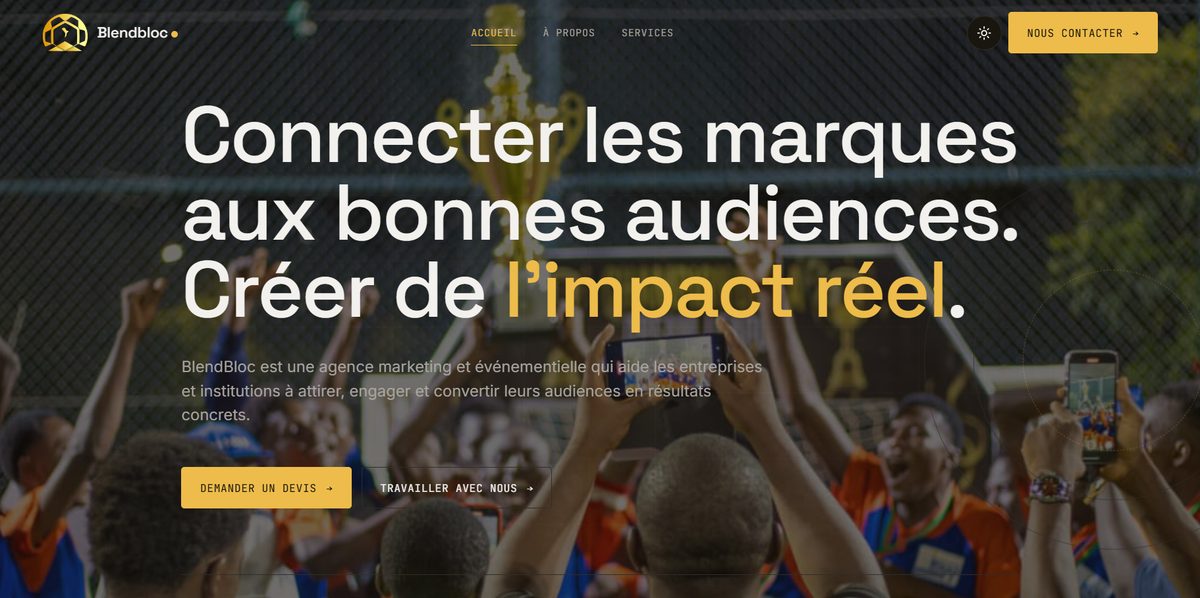 Page d'accueil du site BlendBloc