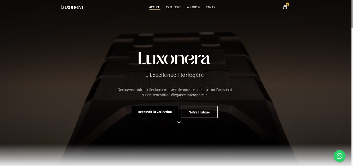 Interface de la plateforme Luxonera
